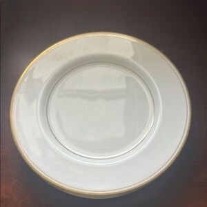 Mikasa White and Gold Porcelain salad plates .